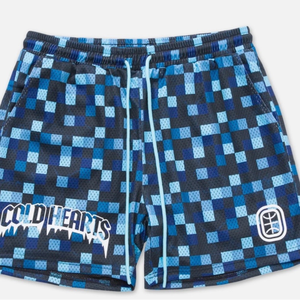 Overtime shirts.  Cold Hearts Kids' Blue Pixel-Print Athletic Shorts. OVERTIME
